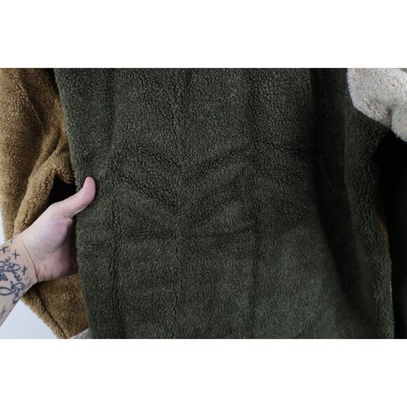 Vintage 90s Streetwear Womens XL Color Block Deep Pile Fleece Sweater Jacket - Picture 9 of 12